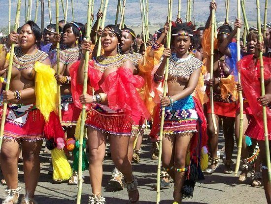 Zulu girls exposing pussy in reed dance