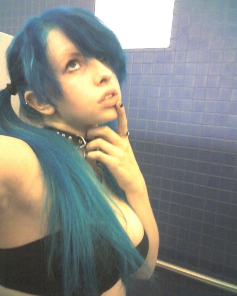 Hot emo teen blue hair nude