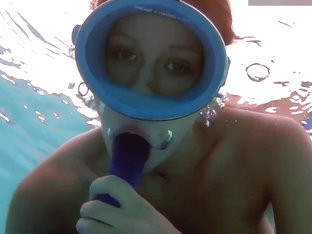Skittle reccomend gives petite brunette sexy snorkeling